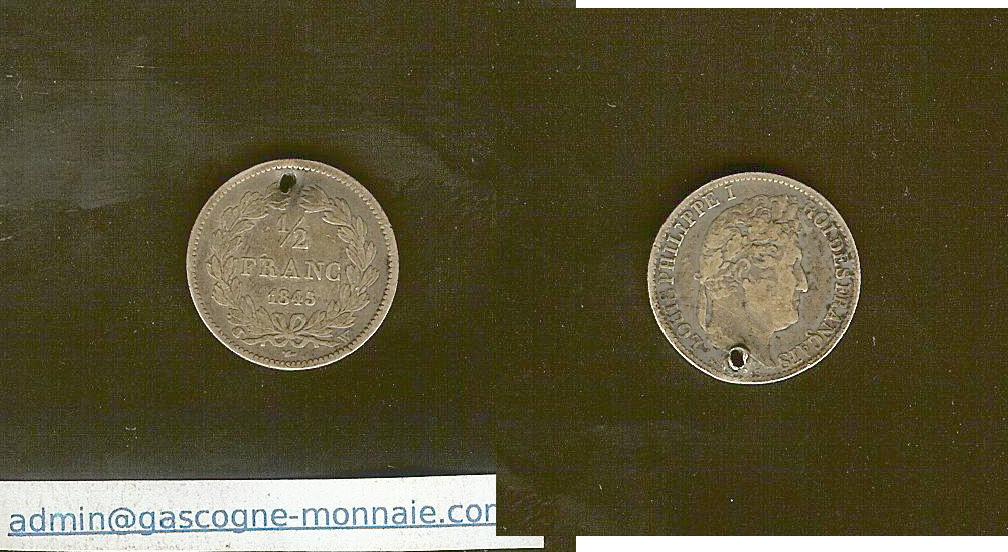 half franc Louis Philippe 1845W gVF